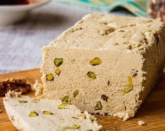 Turkish Pistachio Halva: Sesame Tahini Sweet, Kosher Vegan Snack