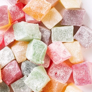 Blandad frukt turkisk delight: Veganskt glutenfritt godis