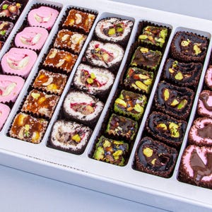 Delicias Turcas Mixtas Premium, 7 Delicias Turcas Diferentes, Delicias Surtidas, Delicias de Brownie, Delicias de Pistacho, Delicias de Avellana