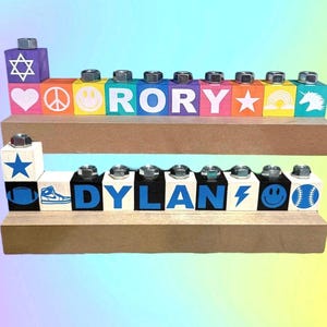 Hanukkah Menorah, Chanukah Gift Present Kids Children Blocks Custom Personalized Customized, Jewish Baby Gift, Israel