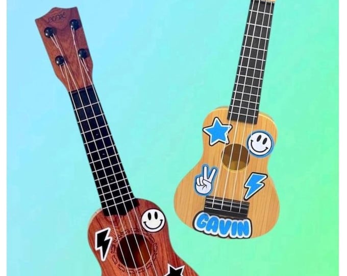 Personalized Plastic Toy Guitar, Kids Musical Instrument, Birthday Gift