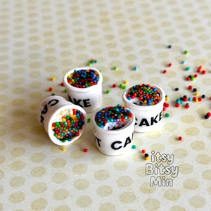 Mini Dot Cake Charm – Handmade Polymer Clay Chocolate, Vanilla, or Red Velvet Cake