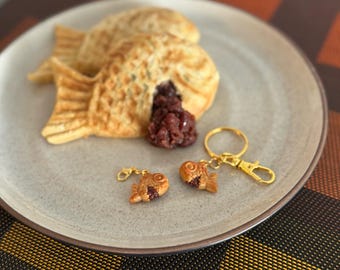 Fish-Shaped Pastry Charm/KeyChain/Magnet – Handmade Polymer Clay Miniature