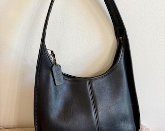 Vintage 90s Coach Ergo Brown Leather Flap Bag | Authentic Designer