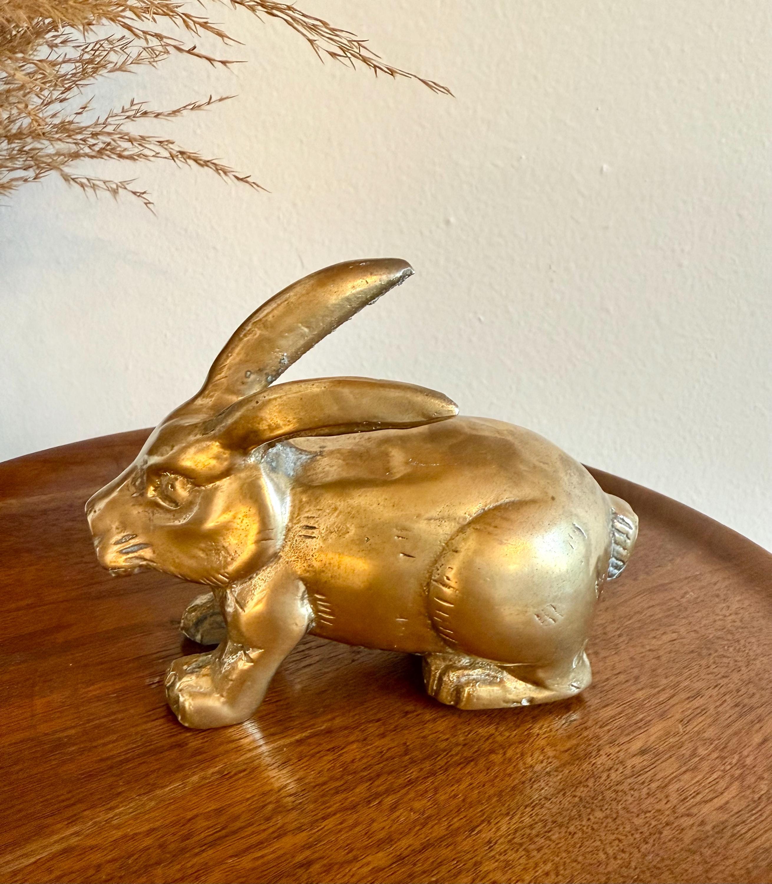 Vintage Solid Brass Hare Rabbit - Etsy