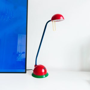 Pop Art Desktop Lamp - Postmodern Vintage from 80s 90s - Memphis Style in Bold Colors