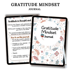 2025 Dankbarkeit Mindset Journal | Digitaler Self-Care Planer | Tägliche Danksagung