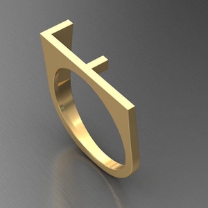Anillo con letra en plata de ley 925, anillo con el alfabeto grande, anillo con inicial personalizado para mujer, regalo de joyería con inicial, anillo con el alfabeto de plata