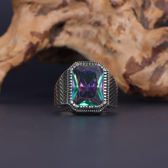 Luxury Alexandrite Ring, Alexandrite Jewelry for Men, Signet Stone