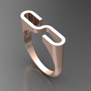 Anillo con inicial conmemorativa, anillo con letra gruesa, anillo con inicial personalizado, anillo con el alfabeto para hombre, regalo de joyería personalizado, anillo con inicial "Lost One"