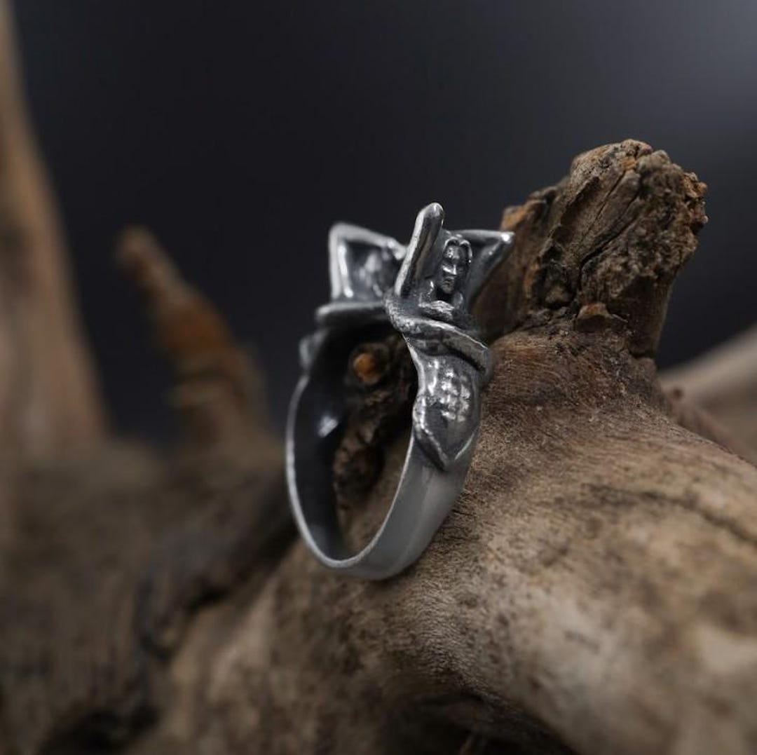 Mythic Snake Women Ring, Gothic Sculptural Jewelry, Mythological Woman ...