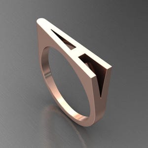 Anillo con inicial personalizado, anillo unisex con letra, anillo con inicial gruesa, joyería con letras, anillo con alfabeto personalizado, regalo para novio y novia.