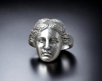 Anillo de diosa griega en plata de ley: joyería de mitología antigua