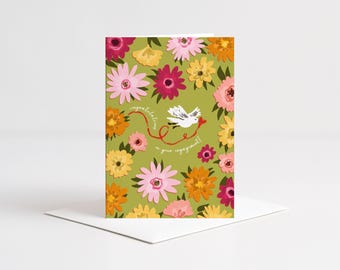 Engagement Greetings Card, Bridal Shower, Wedding Card With Envelope