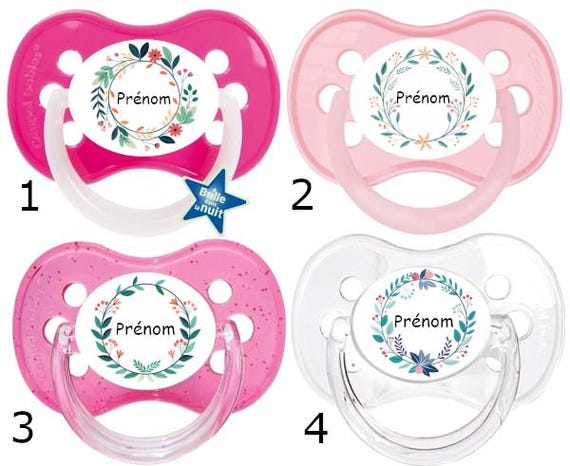 Ciuccio Personalizzato Corona Rosa Con Nome – Per Bambino, Punta Fisiologica O Simmetrica, 0-6 O 6-36 Mesi, Senza BPA