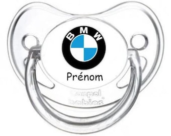 Personalized BMW baby pacifier with first name C8779