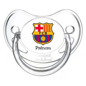 パーソナライズされた Barça ベビーおしゃぶりファーストネーム W356