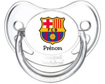 Personalized Barça baby pacifier with first name W356
