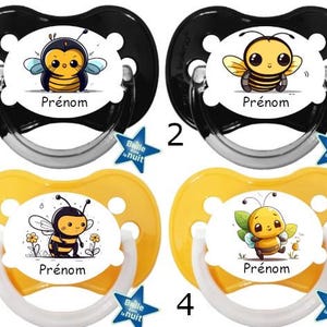 Personalized Bee Baby Pacifiers with Name PAN033