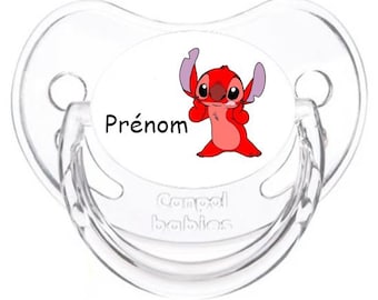 Personalized Stitch Leroy baby pacifier with name E2739