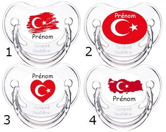 Personalized Türkiye Baby Pacifiers Name PAN072
