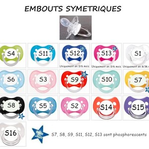 May include: A collection of symmetrical baby pacifiers in various colors, including green, blue, pink, red, yellow, and purple. Each pacifier has a different number and a star. Some glow in the dark.