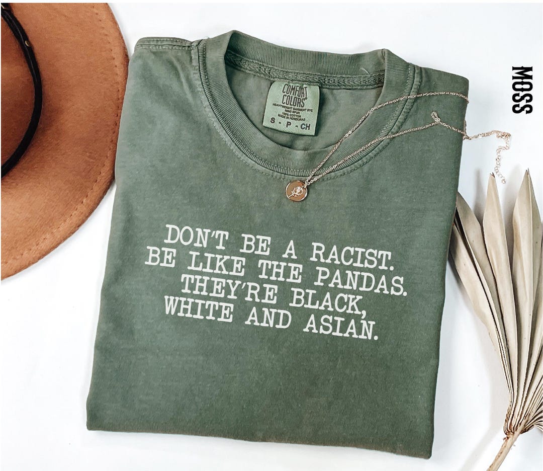 Anti-racist Panda T-shirt, Garment-dyed Cotton Tee - Etsy