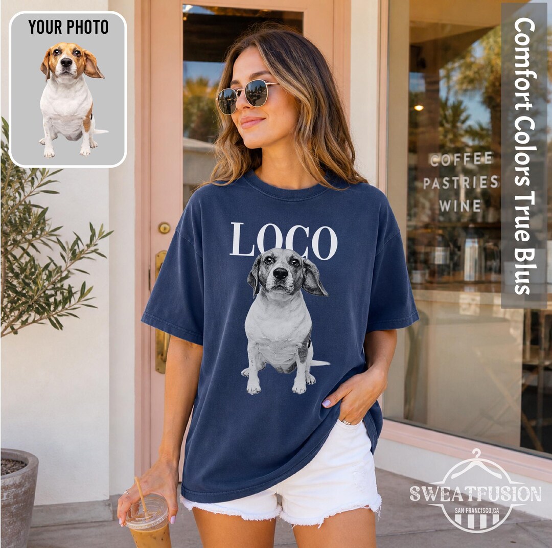 Customized Picture Dog Shirt, Dog Lover Gift, Mom Gift, Pet Loss Gift