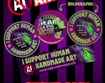 Sticker Pack | Anti AI Art - Support Handmade Human Creatives Not Artificial Intelligence