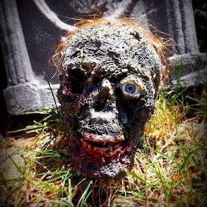 Custom Handmade Kleine Zombie Kopf Prop | Halloween Horror Dekor