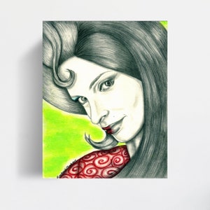 Portrait Drawing Art Print: Siren