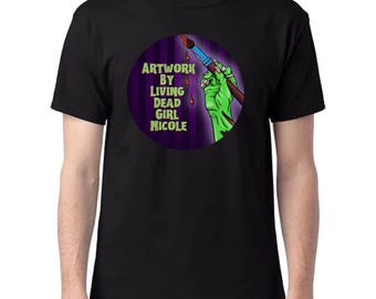 Circle Logo T-Shirt | Artwork By Living Dead Girl Nicole Artist Zombie Painter Grave Support The Arts