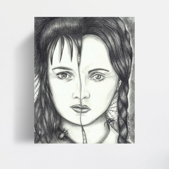 Portrait Drawing Art Print Kindred Spirits Etsy