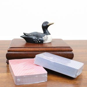 Naipes vintage Loon en caja de madera