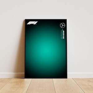 Póster de pared con ilustraciones digitales de Mercedes F1, compatible con Technic 42171