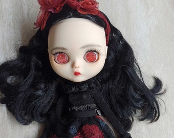 Spanish Rose and Black Night. Blythe doll clothes. Set of 5 Pcs. Handmade clothes for Neo Blythe