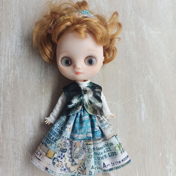 Spring Love. Middie Blythe doll clothes. Set of 5 Pcs. Handmade clothes for jointed MIDDIE Blythe