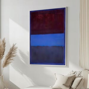 Deep Red and Blue Abstract Canvas Painting by Mark Rothko – Rich, Modern Art for Elegant Home Decor, Gift Idea&quot;