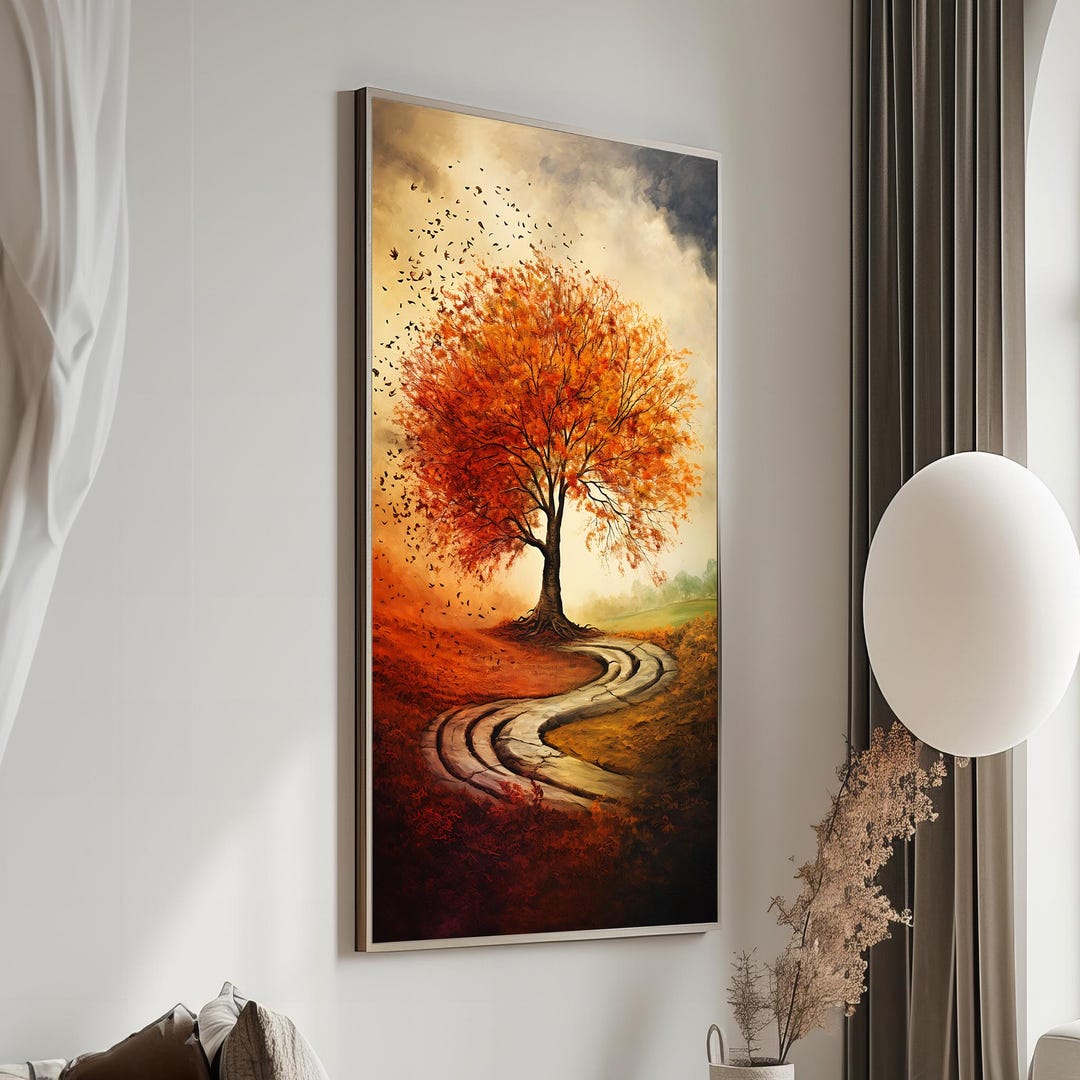 Autumn's Embrace - Winding Path Through Vibrant Fall Foliage, Serene ...