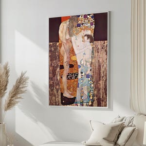 Gustav Klimt&#39;s &#39;The Three Ages of Woman&#39; - Symbolic Canvas Painting of Life&#39;s Stages, Profound Art Gift
