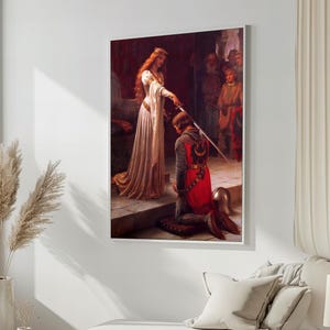 Edmund Blair Leighton&#39;s Iconic &#39;The Accolade&#39; - Medieval Knighting Scene Canvas Painting, Exquisite Art Gift