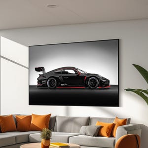 Moderne Sportwagen Leinwand Gemälde, Porsche 911 Got3 RS Leinwand Druck, Rennwagen Wanddekoration, Wohnkultur, Einzigartiges Geschenk