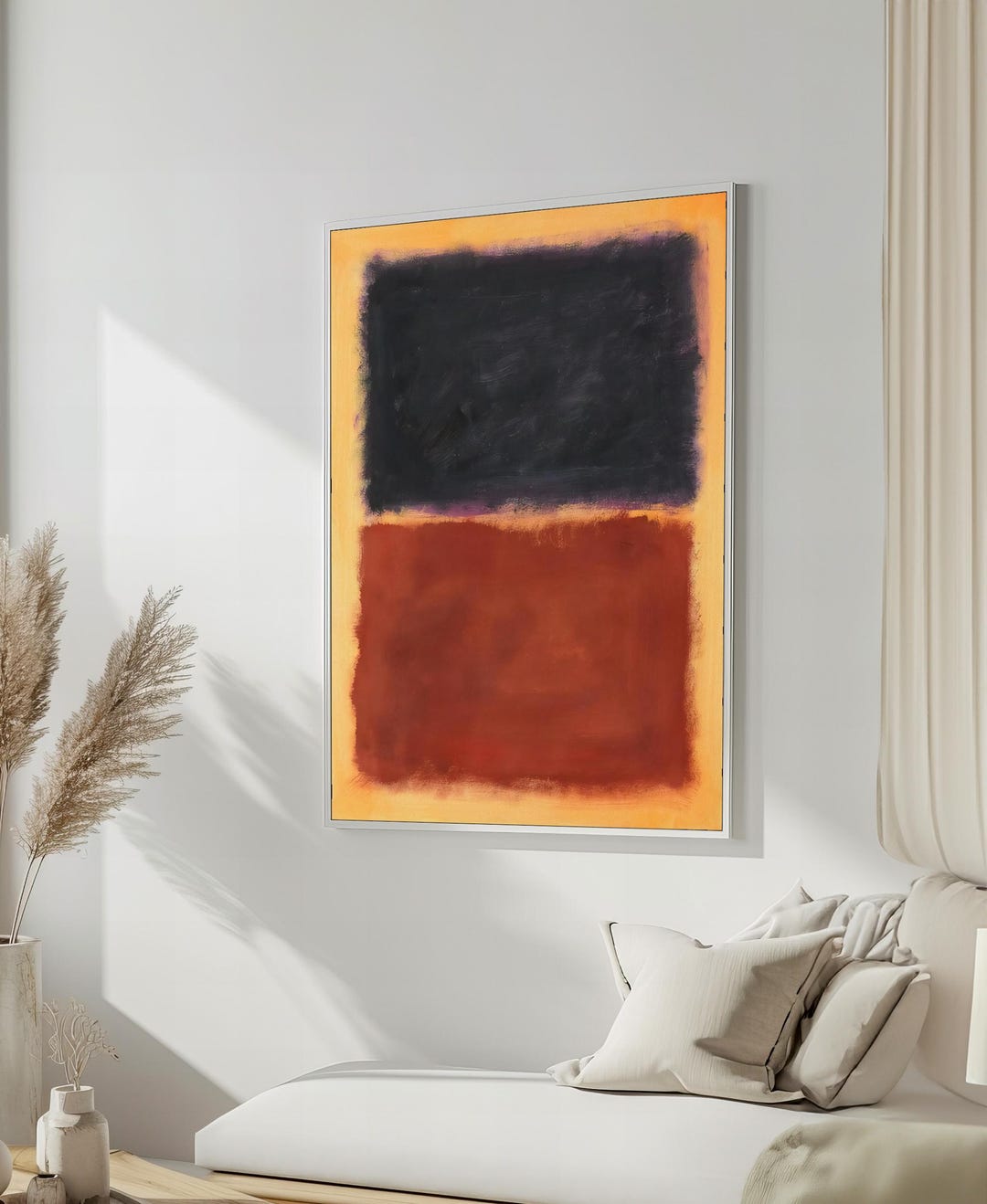 Mark Rothker Dark Colours Mark Rothko Dark Palette Canvas - Rich Black and Warm Rust Abstract ...