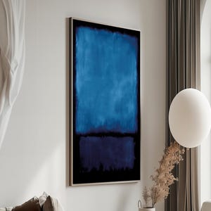 Mark Rothko Abstract Canvas Painting - Deep Blue and Black, Minimalist Wall Art, Perfect Gift for Modern Art Enthusiasts