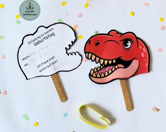 Dino Einladung Kindergeburtstag | Dinosaurier Geburtstagseinladung | Dino Party Einladung | Einladungskarte Drucken | Sofort-Download PDF