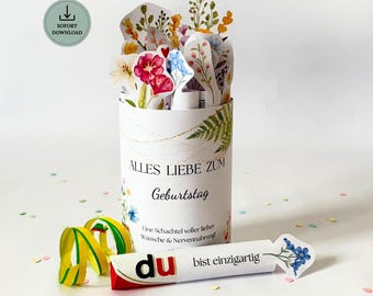 Duplo Banderole Geburtstag | Alles Liebe zum Geburtstag | Geschenkverpackung | Sofort-Download PDF