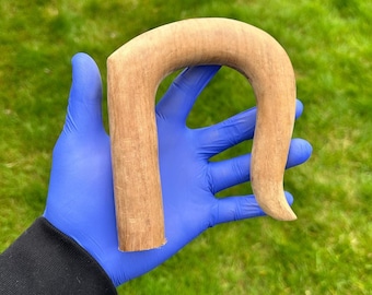 Bastón de madera con mango medio torneado