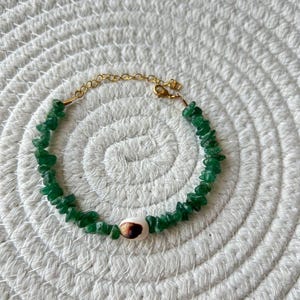 Green Jade Bracelet Natural Nephrite 4mm Handmade Waterproof Jewelry