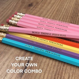 MIX or MATCH Personalized Pencils Set of 5 Choose Your image 1