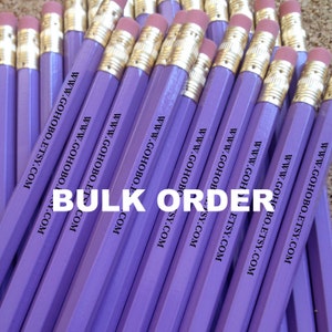 50 PENCILS Bulk Order | Set of 50 Personalized Pencils | Choose Your Color Combo | Custom Foil Printed | HB No. 2 Graphite
